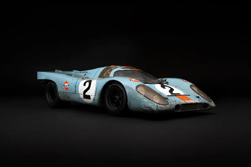 Hand - Carved Solid Wood Ship Models Toys for Maritime EnthusiastsPorsche 917K - 1971 Daytona Winner - Gulf Livery - Race Weathered