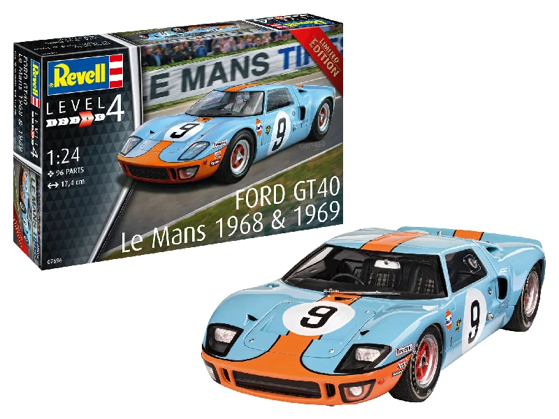 1:24 Scale Die - Cast Model of a Lamborghini Aventador SVJ with Realistic DetailsRevell 07696 1:24 Ford GT40 Le Mans 1968 & 1969 Limited Edition