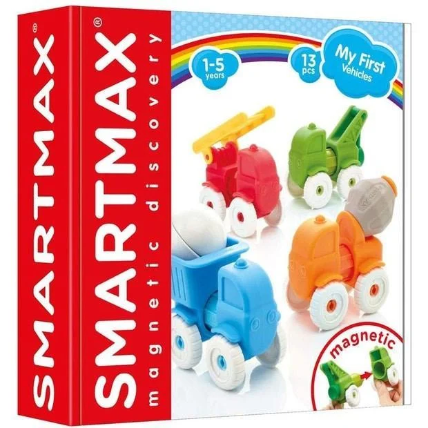 Natural Wood Educational Toys with a Magnetic Puzzle Design for Brain TrainingSmartmax My first vehicles