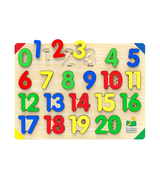 Natural Wood Educational Toys with a Construction and Engineering Play SetLift & Learn - 123 Number Puzzle