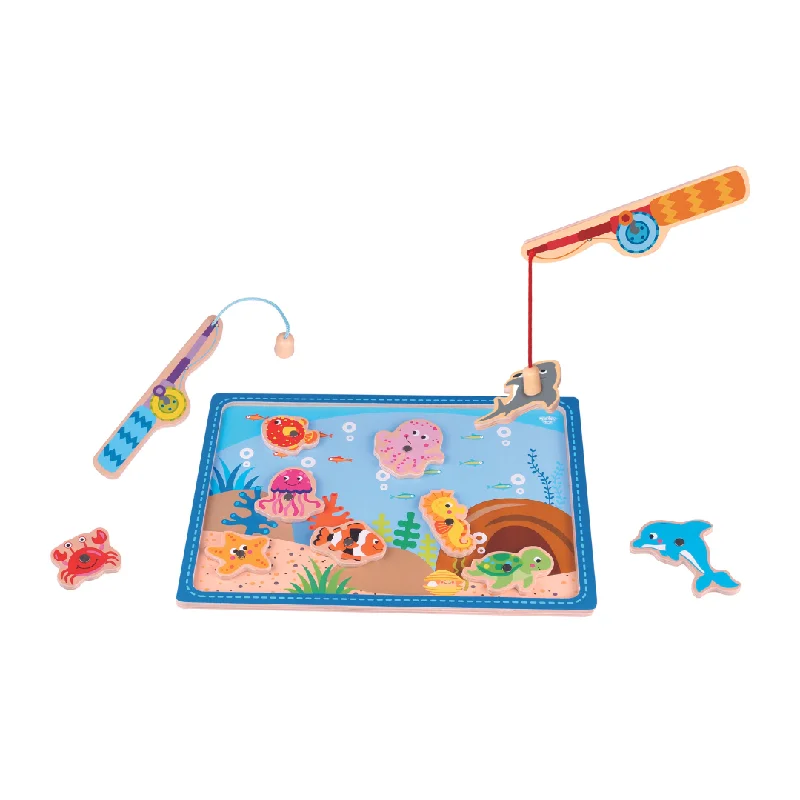 Large - Scale Solid Wood Educational Toys for Group Learning and CollaborationTooky Toy Magnetic Fishing Game