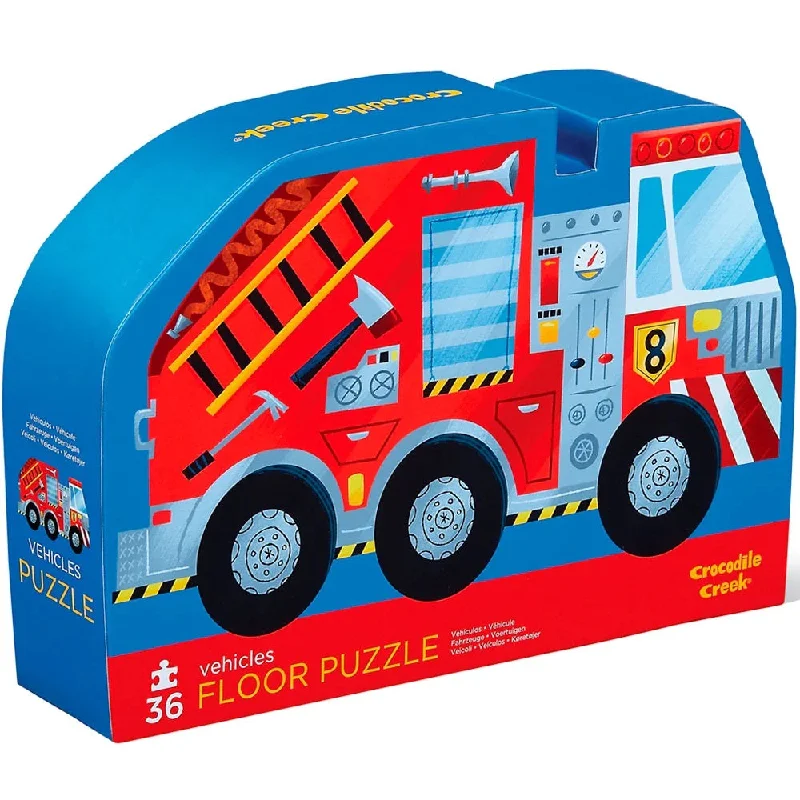 Hand - Painted Wooden Educational Toys in a Historical and Cultural ThemeVehicles Firetruck Floor Puzzle 36p