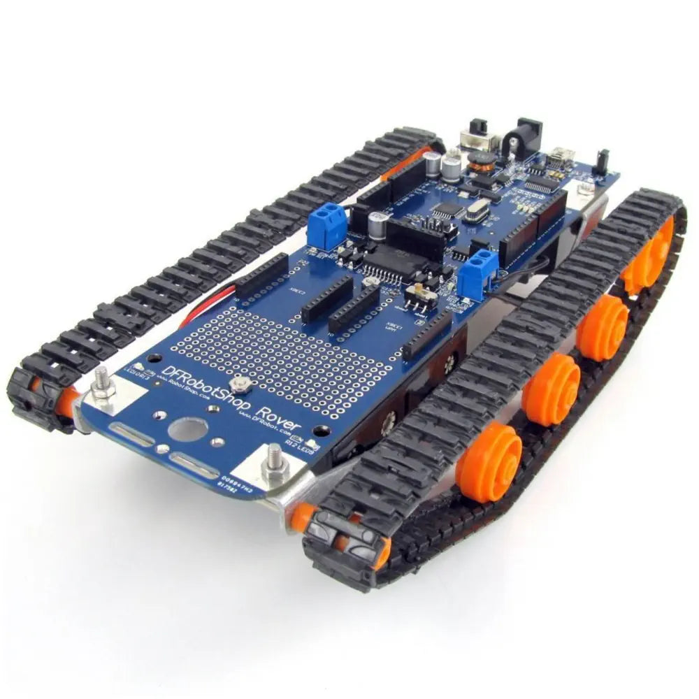 Assembled - Kit Wooden Robots with a Space Exploration Theme for Science EnthusiastsDFRobotShop Rover V2 - Arduino Compatible Tracked Robot (+ LiPo)