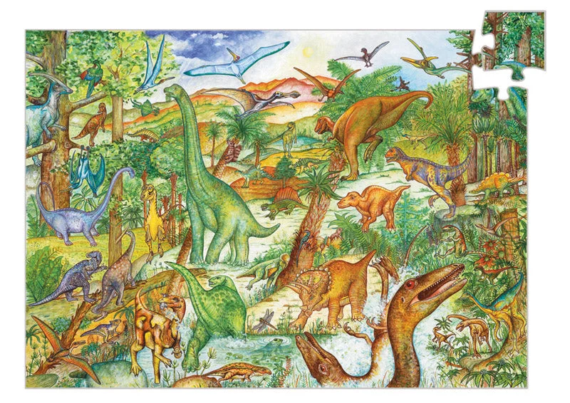 Large - Sized 1000 - Piece Wooden Puzzles with Scenic Landscape Themes for Adult EnthusiastsDinosaur Observation Puzzle (100 Pieces) by Djeco