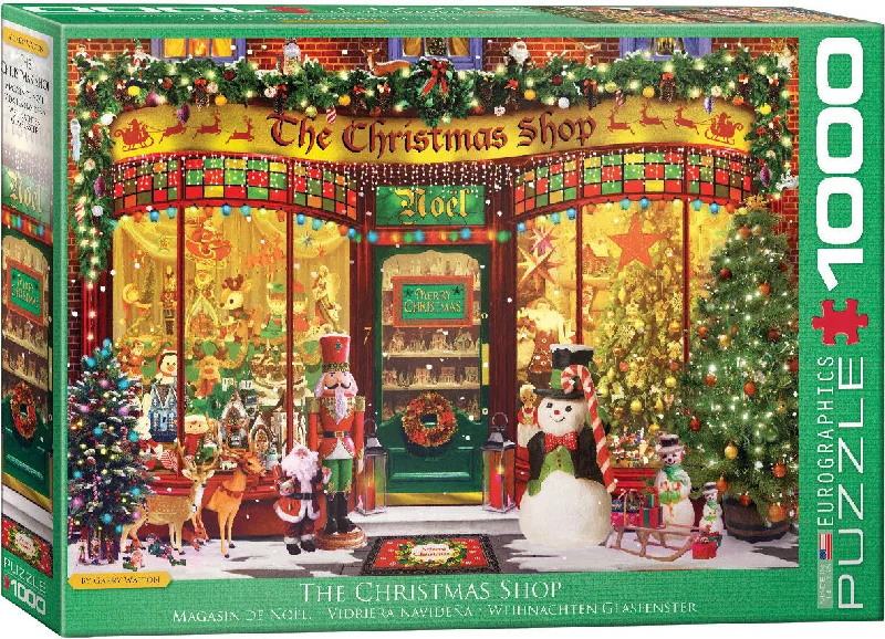 Adjustable - Difficulty Wooden Puzzles with a Castle Theme for Family Bonding TimeEuroGraphics <br> The Christmas Shop <br> 1000 Piece Puzzle