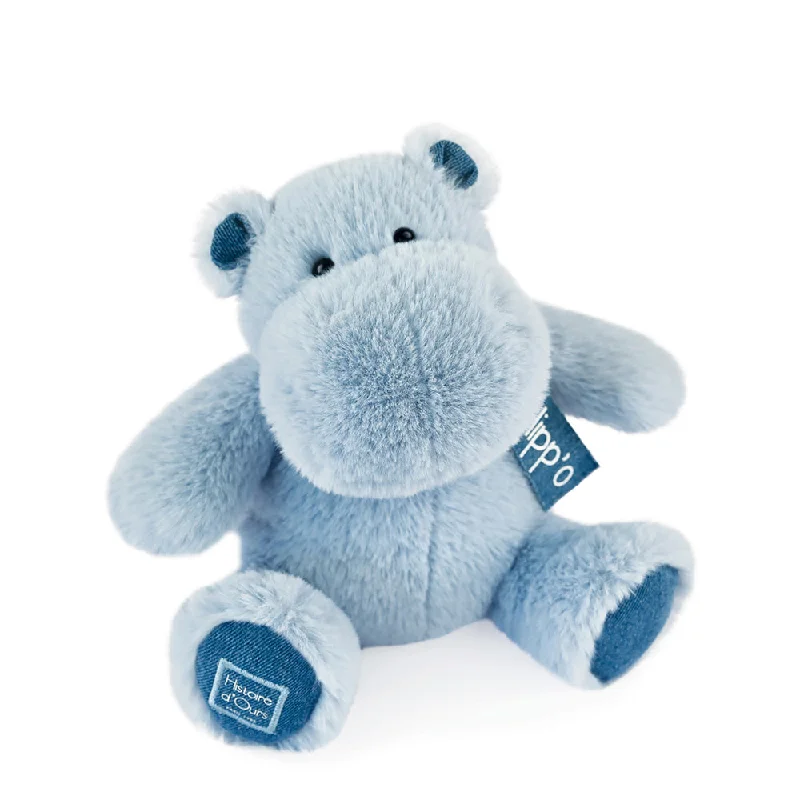 Plush Superhero Dolls with Embroidered Badges for Young FansHistoire d'Ours Hippo Blue Jean 25cm