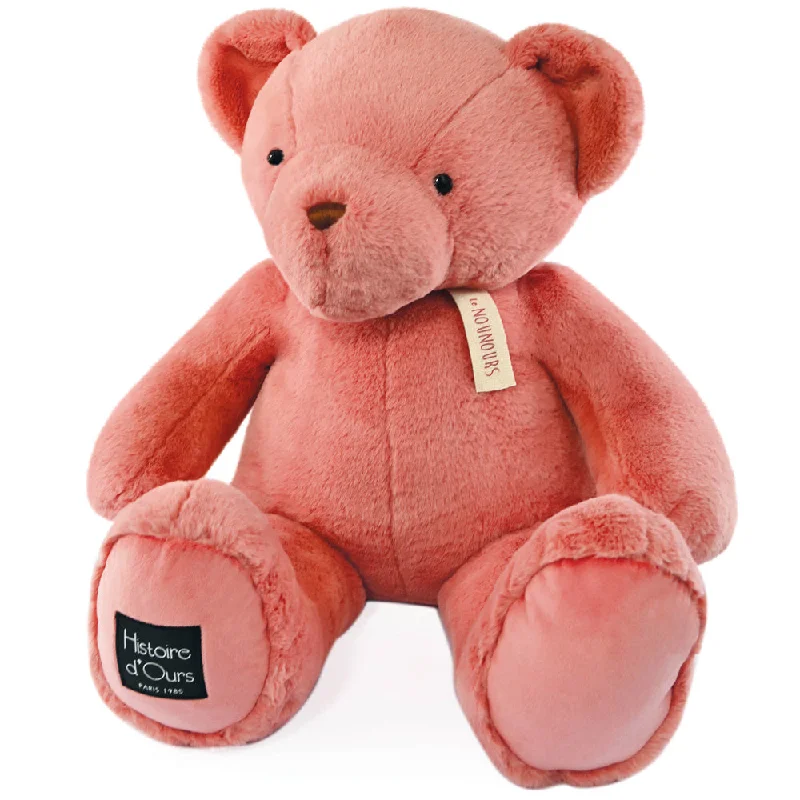 Giant Plush Teddy Bears with Soft Fur for Bedroom DecorationHistoire d'Ours Nounours Bear Rose Praline 75cm