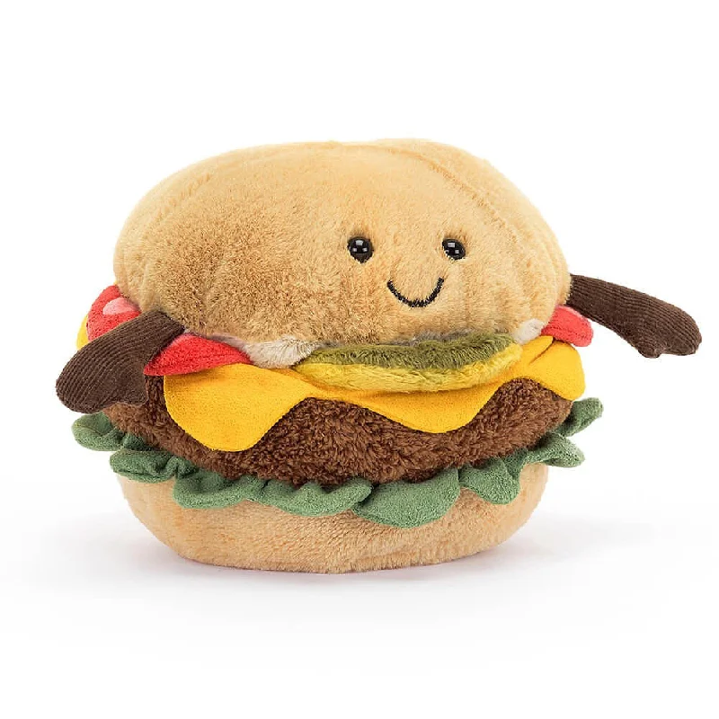 Washable Plush Rabbits with Long Ears for Everyday CuddlesJellycat Amuseable Burger