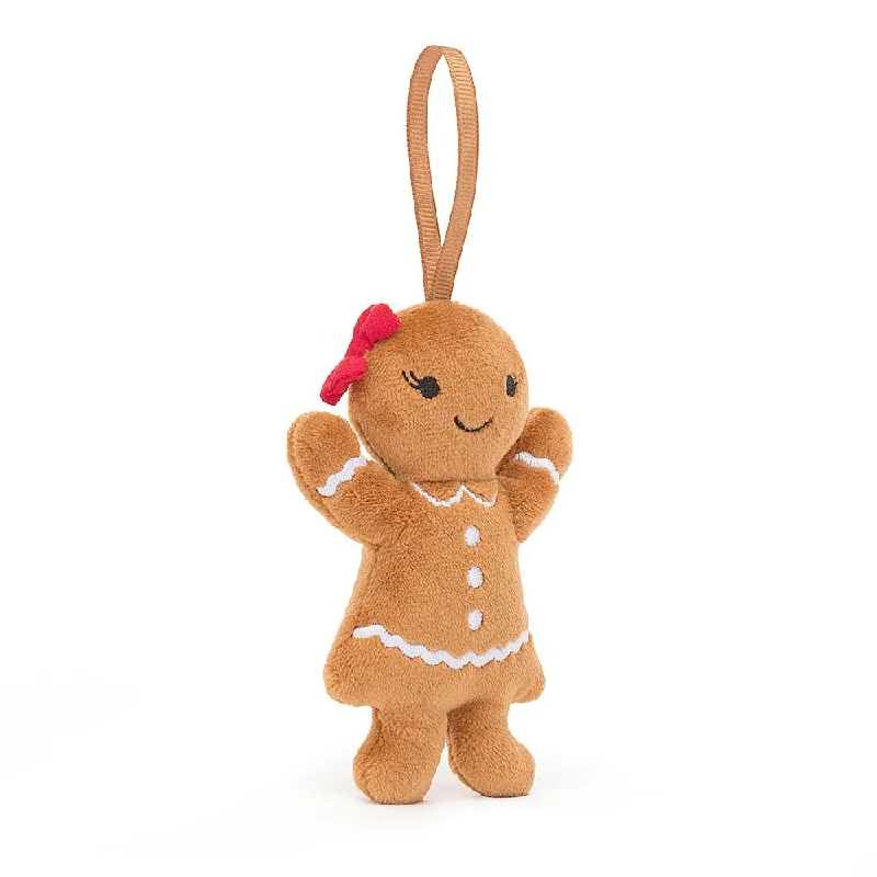 Washable Plush Rabbits with Long Ears for Everyday CuddlesJellycat Festive Folly Gingerbread Ruby