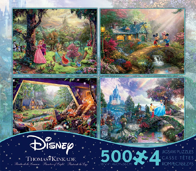 Puzzle - Mat Included Wooden Puzzles with a Botanical Garden Theme for Comfortable AssemblyThomas Kinkade Disney Dreams <br> 4 x 500 Piece Puzzle (S4)