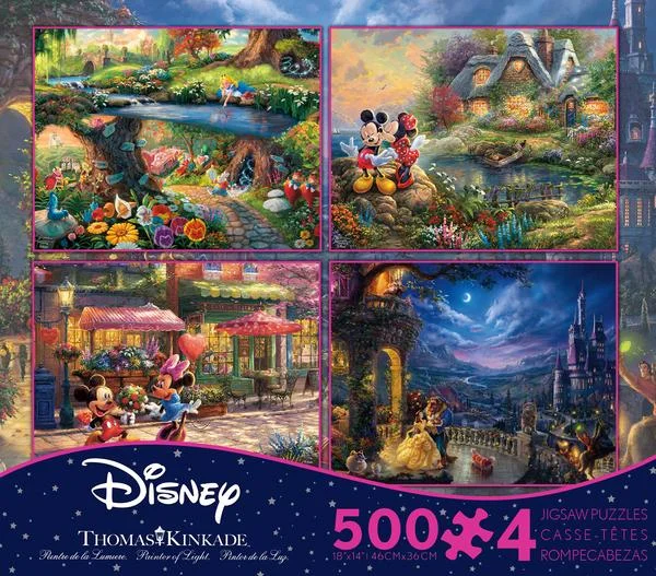 Interlocking Wooden Puzzles with Geometric Shapes for Developing Fine Motor Skills in PreschoolersThomas Kinkade Disney Dreams <br> 4 x 500 Piece Puzzle (S5)